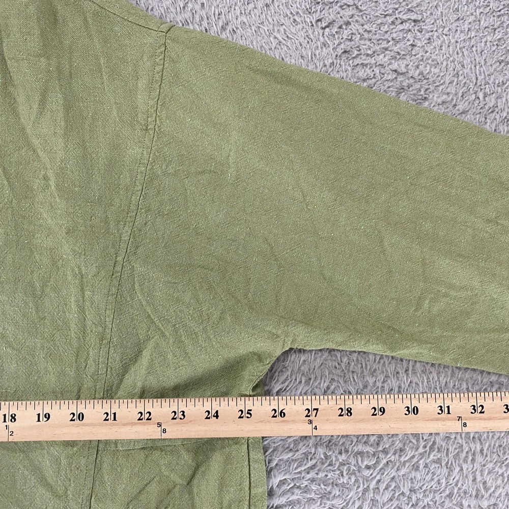 Coldwater Creek Jacket Womens 2X Green Linen Blend Button Front Capsule - Picture 5 of 11